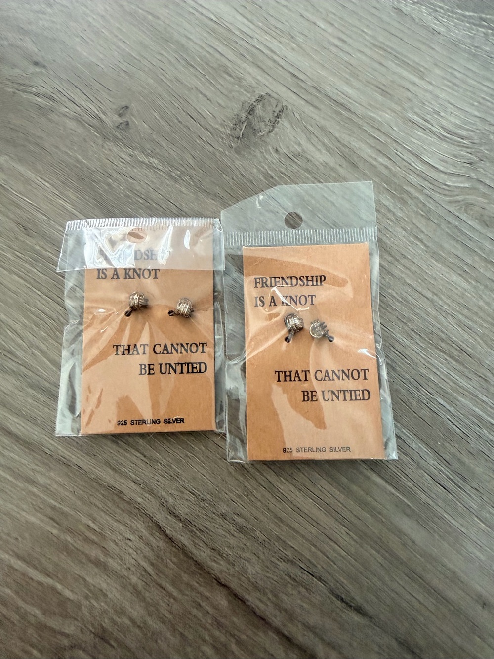Sterling Silver Knot Stud Earrings - Friendship Design (Silver)